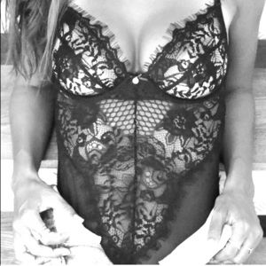 NWT Sheer Floral Lace Teddy Bodysuit